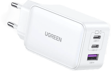 Ugreen Nexode 65W Hurtiglader 2x USB-C, 1x USB-A