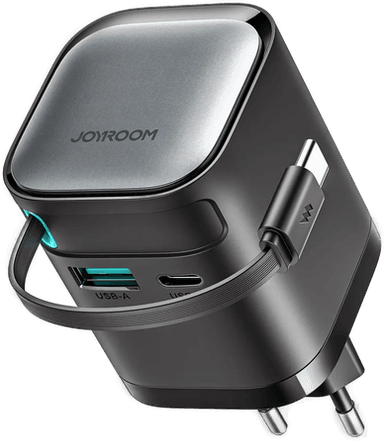 Joyroom 65W GaN-lader med uttrekkbar kabel