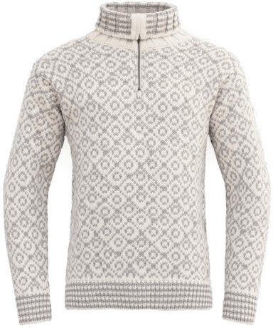 Devold Svalbard Wool Zip Neck Offwhite/grey