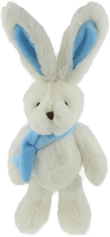 Kanin 25 cm m/tørkle krem/blå Tinka Baby