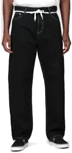 District 46 Straight Leg jeans Svart L