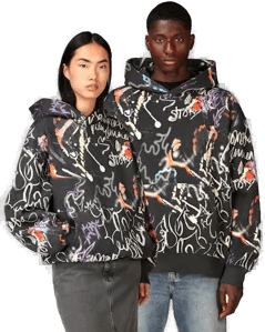 Junkyard Close Up Print hettegenser Grønn L