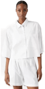 Junkyard Lori linblend crop skjorte Grå M