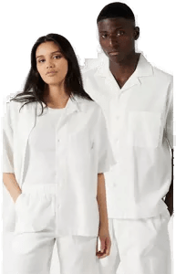 Yoke Kortermet linskjorte Hvit M