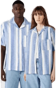 Yoke Stripet linskjorte Grønn Unisex L