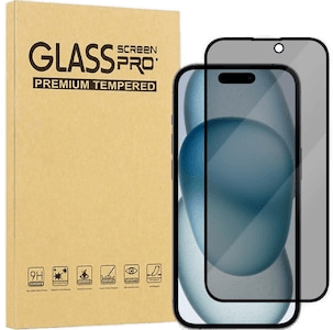 Iiglo 3D Privacy Skjermbeskytter iPhone 16 Plus / 15 Plus