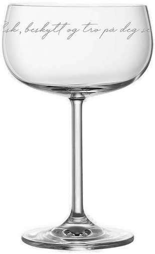 Lykketegning - Elsk/beskytt champagneglass 35 cl