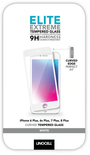 Linocell Elite Extreme Curved iPhone 6, 7, 8 Plus Hvit
