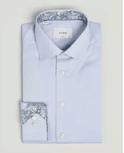 Eton Slim Fit Contrast Shirt Light Blue