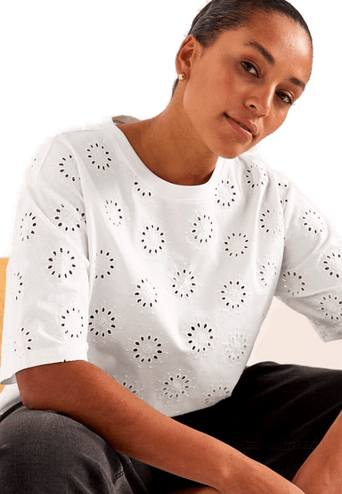 Cellbes Of Sweden Jerseytopp med brodert hullmønster