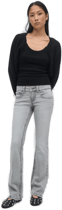 Gina Tricot Y2K low bootcut jeans Grå