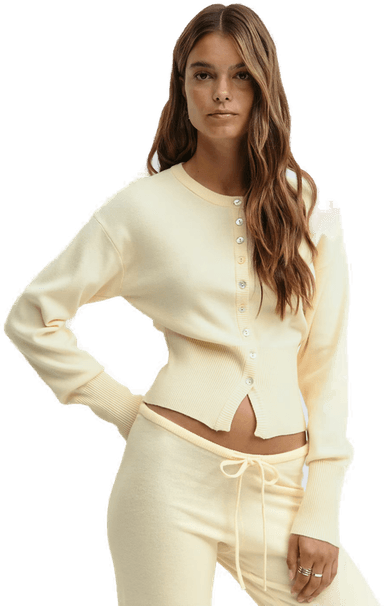 Gina Tricot Knitted loungewear cardigan Gul