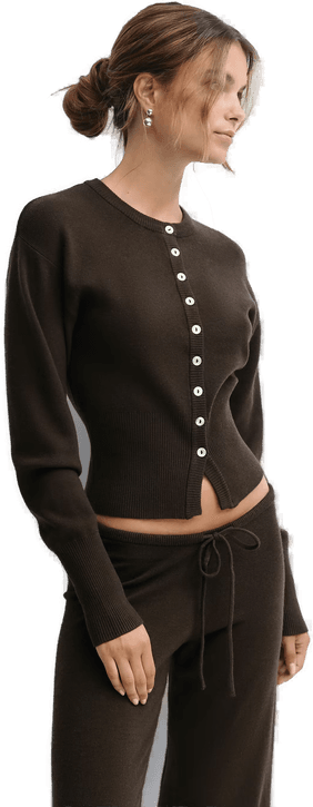 Gina Tricot Knitted loungewear cardigan Brun