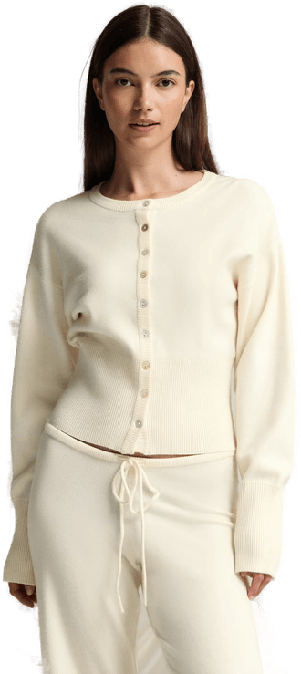 Gina Tricot - Knitted loungewear cardigan - Hvit