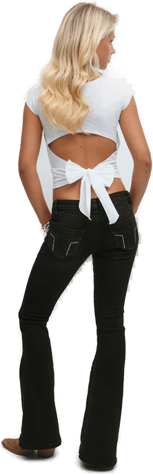 Gina Tricot 14+ for real low waist jeans Svart