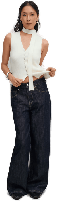 Gina Tricot Buckle baggy jeans Blå