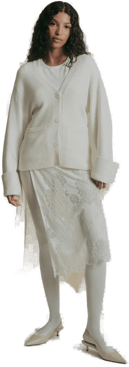 Gina Tricot Merino wool cardigan Hvit