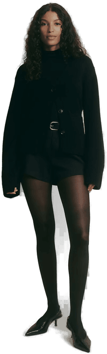 Gina Tricot Merino wool cardigan Svart