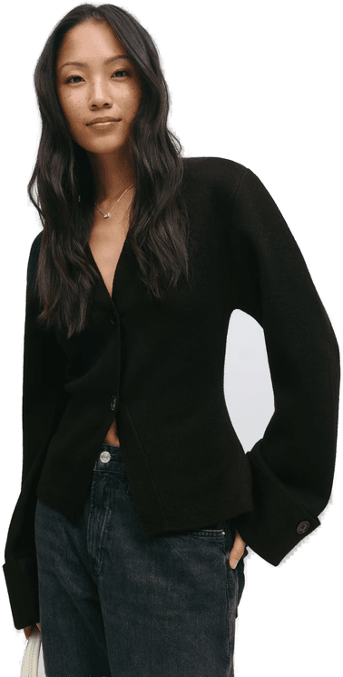 Gina Tricot Knitted Sculptured Cardigan Svart