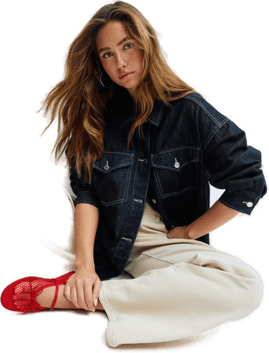 Gina Tricot Oversize denim shirt Blå