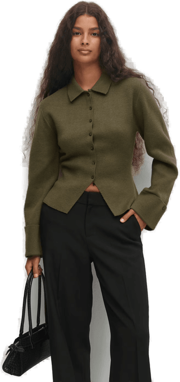 Gina Tricot Shaped knitted cardigan Grønn