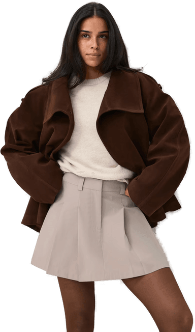 Gina Tricot Pleated Skirt Beige