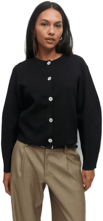 Gina Tricot Shaped knitted cardigan Svart