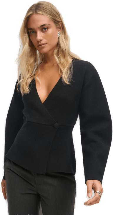 Gina Tricot Shaped knitted cardigan Svart