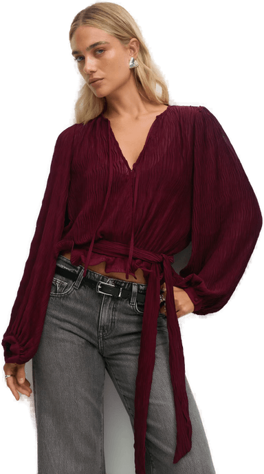 Gina Tricot Tie blouse Rød