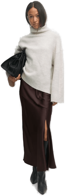 Gina Tricot Satin Skirt Brun