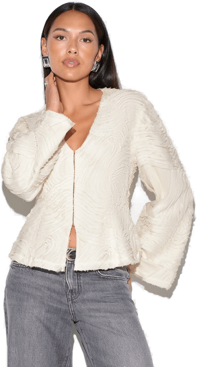 Gina Tricot Structured Shaped Blouse Hvit