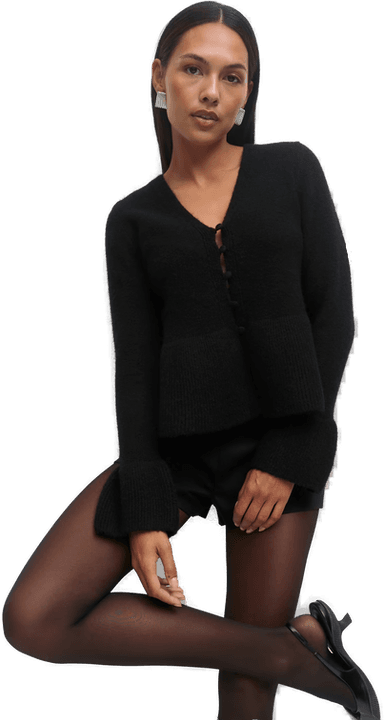 Gina Tricot Knitted Peplum Cardigan Svart