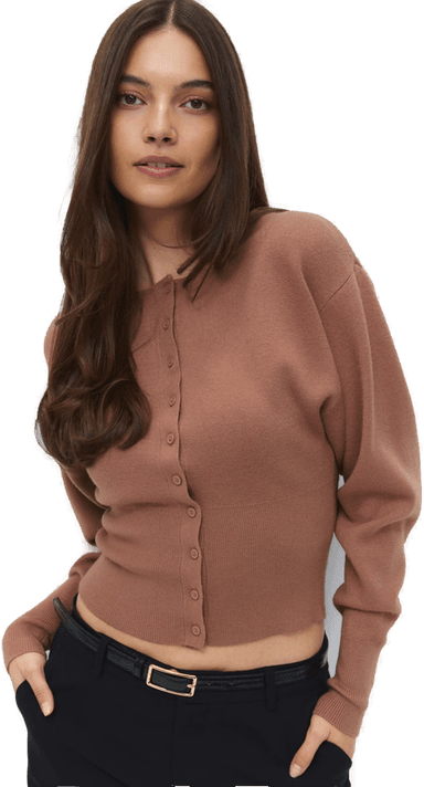 Gina Tricot Shaped knitted cardigan Beige