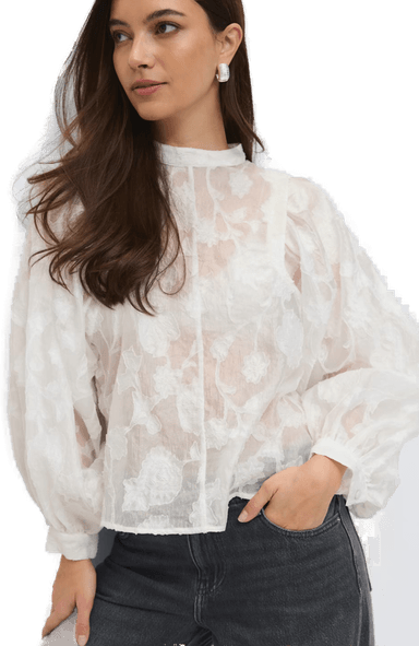 Gina Tricot Structured blouse Hvit