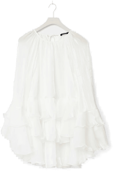 Gina Tricot Flowy frill mini dress Hvit