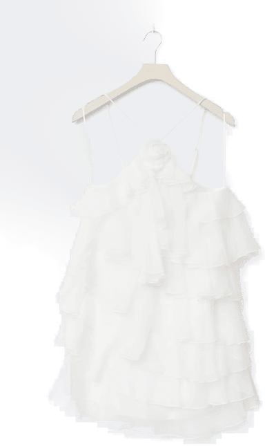 Gina Tricot Frill mini dress Hvit