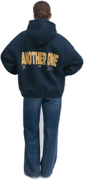 Gina Tricot Oversized print hoodie Blå