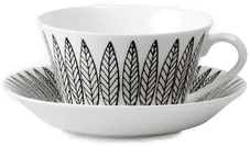 Gustavsbergs Porslinsfabrik Svart Salix Tekopp + Fat