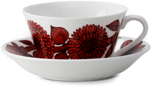 Gustavsbergs Porslinsfabrik Röd Aster tekopp med skål