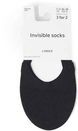 Lindex usynlige sokker med silikonhæl