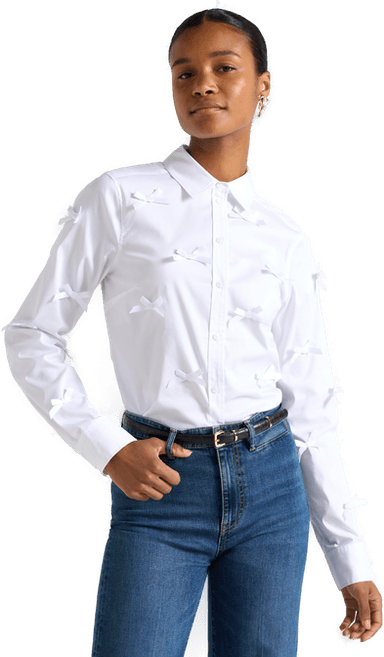 Lindex skjorte med satengsløyfer