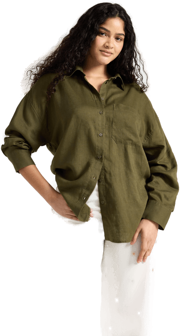 Lindex skjorte i linblanding