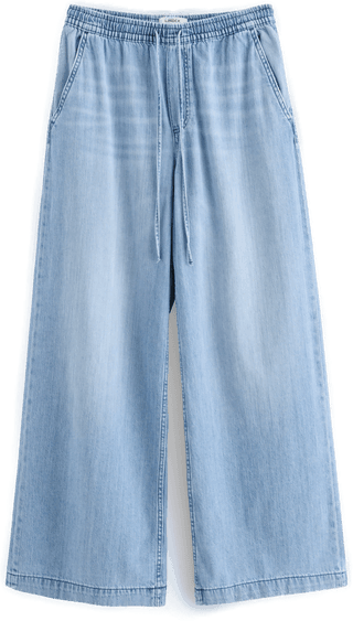 Lindex WIDE denimbukser med elastisk midje