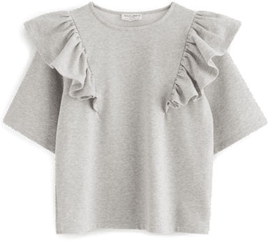 Lindex kortermet collegegenser med volang