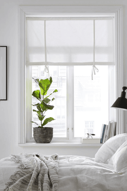 &Home Roll up-gardin halvpanama Hvit