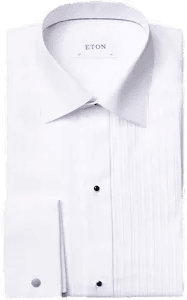 Eton White Plissé Tuxedo Shirt 43