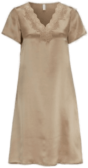 Damella Woven Silk Nightdress Nougat