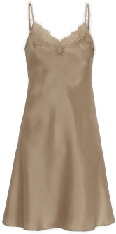 Damella Woven Silk Lace Nightdress Nougat