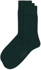 Amanda Christensen True Cotton Socks 3-Pack Bottle Green