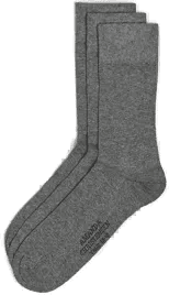 Amanda Christensen True Cotton Socks 3-Pack Grey Melange